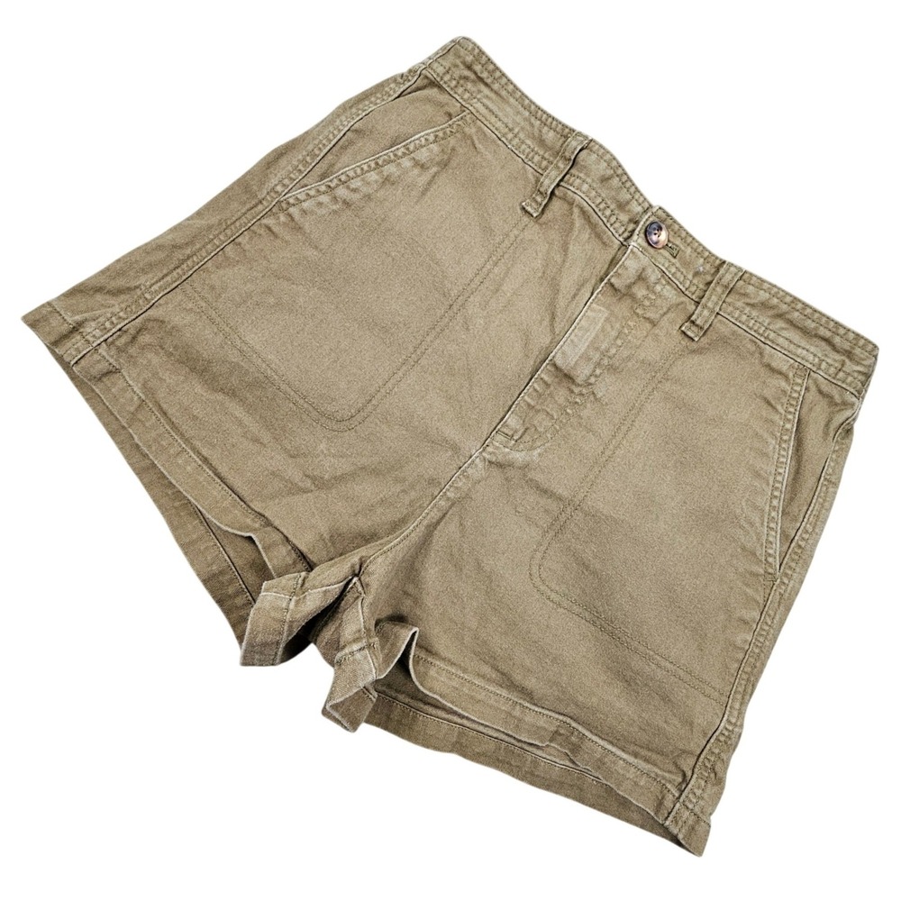 Madewell Camp Shorts Womens Medium Olive Green High Rise Utility AJ524 SP20